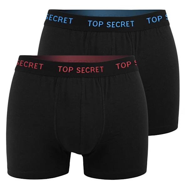 TOP SECRET - Førsteklasses Mænds Undertøj  - 6-pak - Højkvalitets Klassisk Komfortabel Blød Let - Premium Boxershorts Herreboxershorts Bomuld Färgmix: svart, röd XL