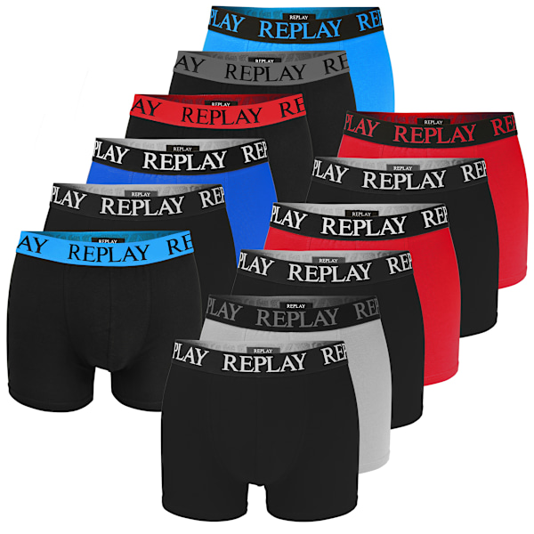 Replay 12-Pack Boxers För Män - Set Av Bomullsunderkläder För Män XXL