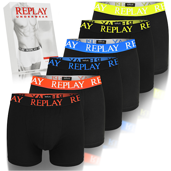 Replay 6-Pack Boxers För Män - Set Av Bomullsunderkläder För Män XXL