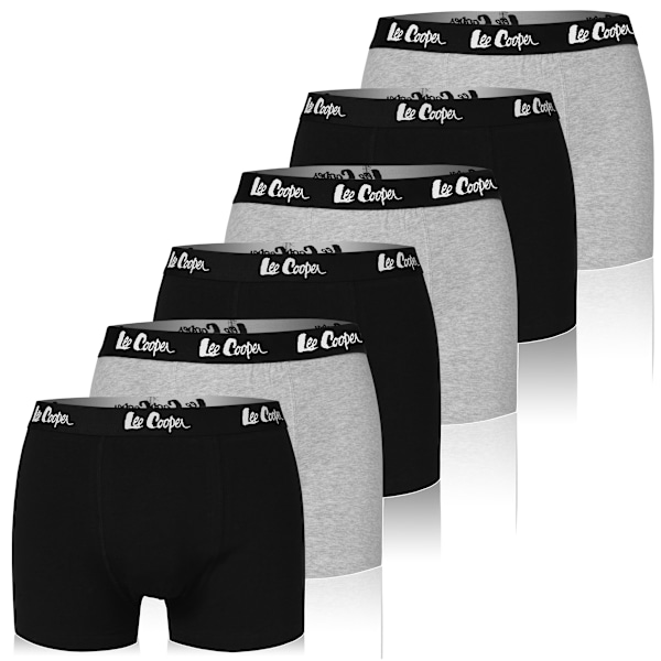 LEE COOPER - Førsteklasses Mænds Undertøj  - 6-pak - Højkvalitets Klassisk Komfortabel Blød Let - Premium Boxershorts Herreboxershorts Bomuld flerfarvet M