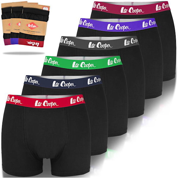 LEE COOPER - Førsteklasses Mænds Undertøj  - 6-pak - Højkvalitets Klassisk Komfortabel Blød Let - Premium Boxershorts Herreboxershorts Bomuld XL