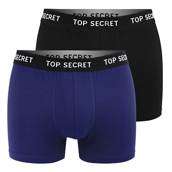 TOP SECRET - Førsteklasses Mænds Undertøj  - 6-pak - Højkvalitets Klassisk Komfortabel Blød Let - Premium Boxershorts Herreboxershorts Bomuld  Färgmix: svart, blå, röd, grå M