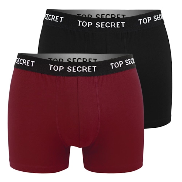 TOP SECRET - Førsteklasses Mænds Undertøj  - 6-pak - Højkvalitets Klassisk Komfortabel Blød Let - Premium Boxershorts Herreboxershorts Bomuld  Färgmix: svart, röd XXL