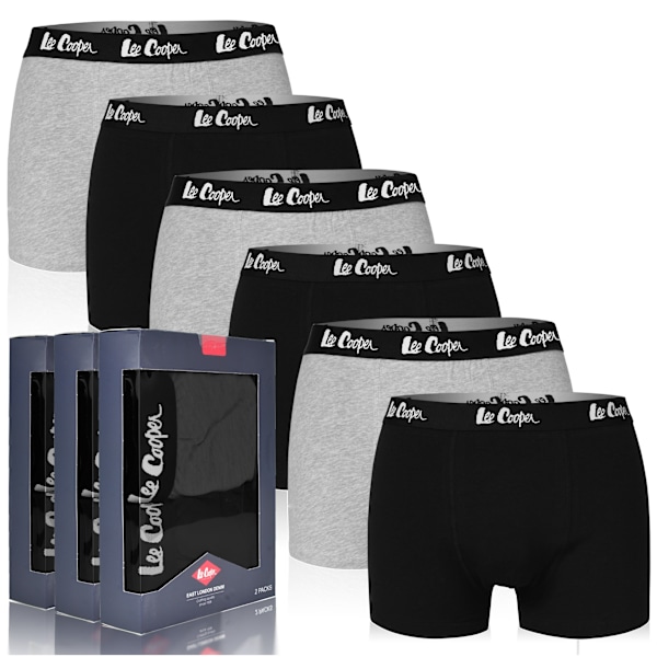 LEE COOPER - Førsteklasses Mænds Undertøj  - 6-pak - Højkvalitets Klassisk Komfortabel Blød Let - Premium Boxershorts Herreboxershorts Bomuld flerfarvet XL