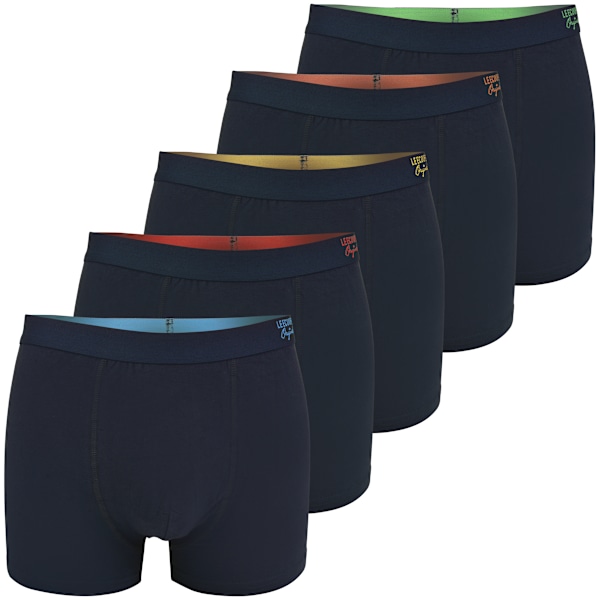 LEE COOPER - Førsteklasses Mænds Undertøj  - 5-pak - Højkvalitets Klassisk Komfortabel Blød Let - Premium Boxershorts Herreboxershorts Bomuld flerfarvet L