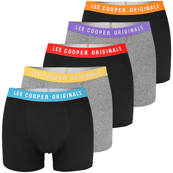 Lee Cooper - Förstklassiga Mäns Underkläder - 5Pak - Högkvalitativ Klassisk Bekväm Mjuk Lätta - Premium Boxerkalsonger Herrboxershorts Bomull M