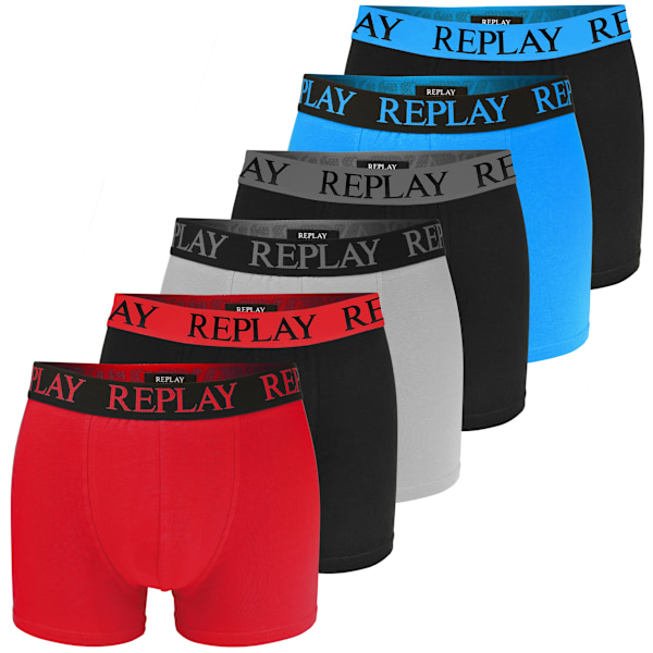 Replay 6-Pack Boxers För Män - Set Av Bomullsunderkläder För Män L