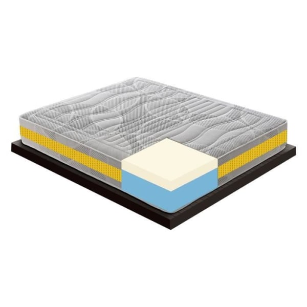 Memory foam madrass - 22 cm hög - 11 differentierade zoner 90 x 200 cm