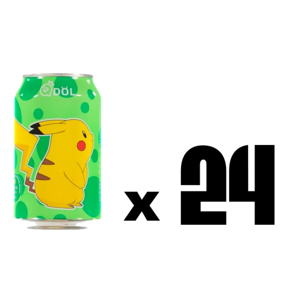 Qdol Pokemon Soda Läsk - Pikachu Limesmak Flak (24st x 33cl)