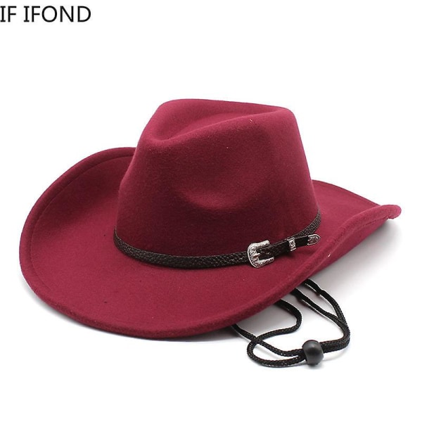 Ny västerländsk cowboyhatt för män Modeimitation ull Fedora-hatt med bred  brättad filt Cowgirl Panama Jazzhatt Sombreros Hombre brown 87a5 | brown |  Fyndiq