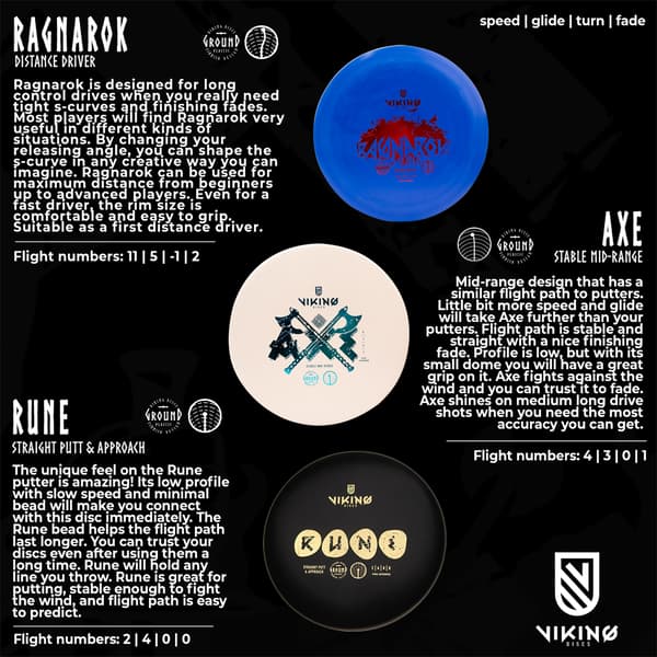 Viking Discs frisbeegolf diskset