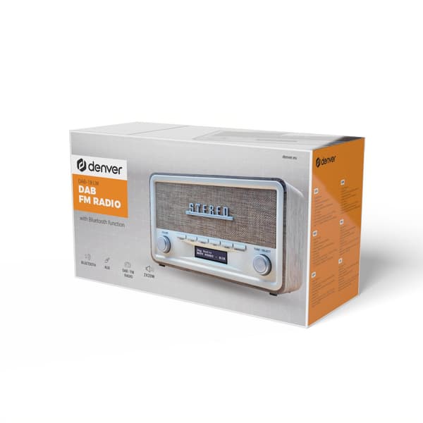 Denver DAB-18LW DAB-radio, lyst træ