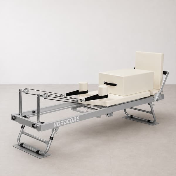 Nordcore Pilates Reformer-maskine, sammenklappelig, hvid