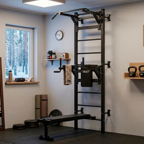 React Træribbe/Fitness Tower Metallic Black