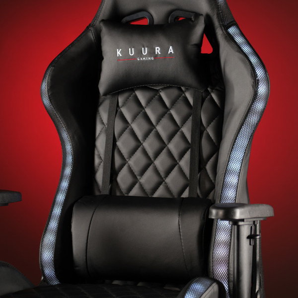 Kuura Gaming gamingstol RGB, svart svart one size