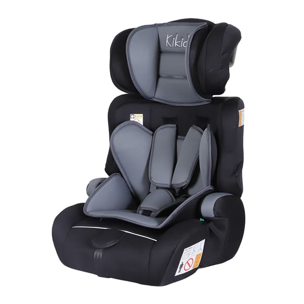 Kikid Autostol Basic 76-150cm R129, sort-grå