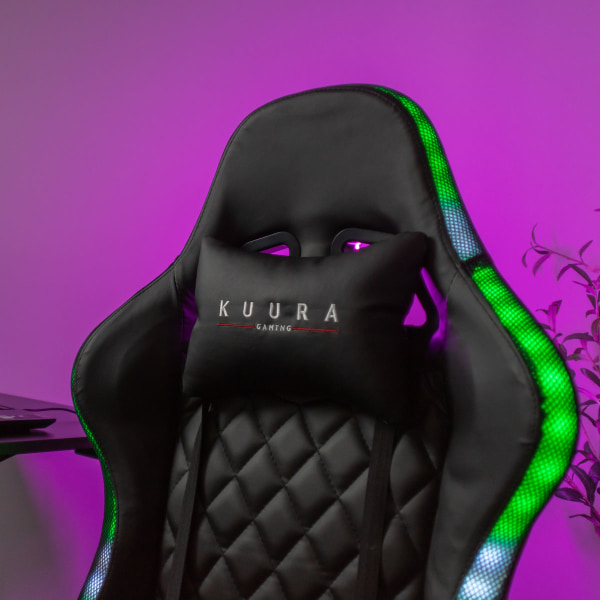 Kuura Gaming gamingstol RGB, svart svart one size