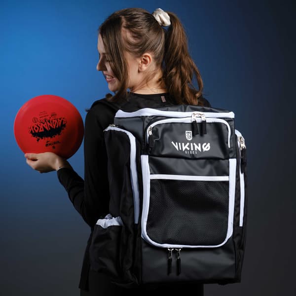 Viking Discs Tour Bag disk golf rygsæk - Sort/Lime