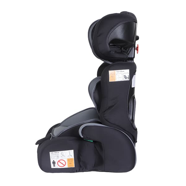 Kikid Autostol Basic 76-150cm R129, sort-grå