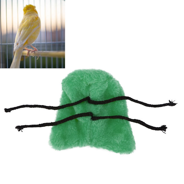 Fågel Varm Hörn Handtvättbar Fällbar Plyschfilt Bur Snuggle Hut för Fåglar att Gömma Medium Gräsgrön