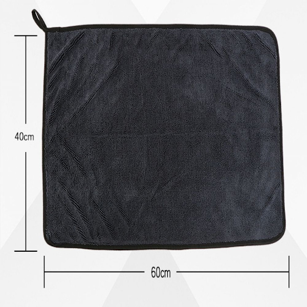 2X premium torr trasa, absorberande mikrofiberdukar för bilvård 60x40cm grå