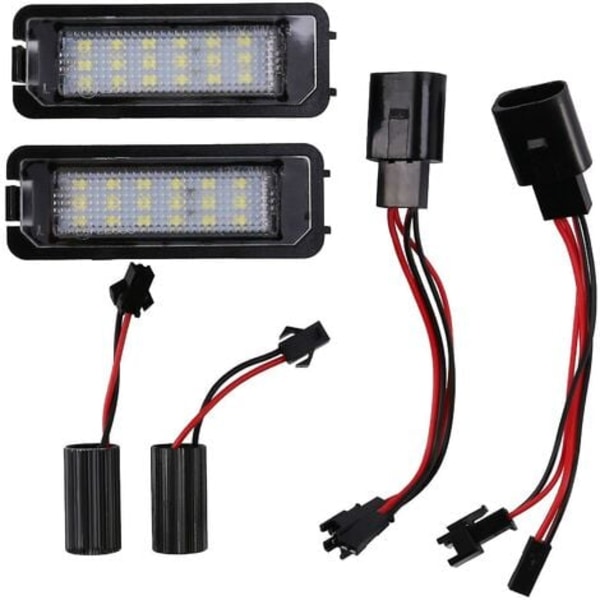 2 st 12v LED-nummerplåtsljuslampor kompatibla med Golf 4 5 6 7