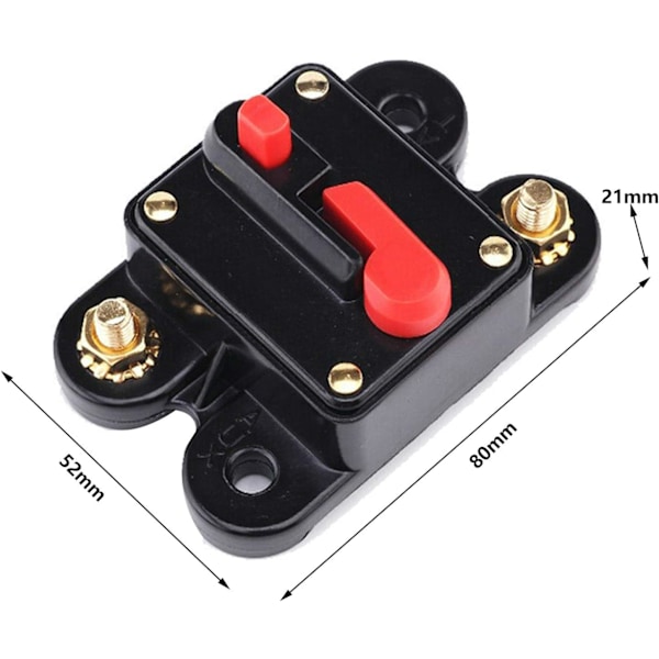 Afbryder med manuel nulstilling, 30Amp - 300Amp Vandtæt 12-24V Afbryder Nulstilling Båd Sikringsholder Audio Afbryder Inline Stereo