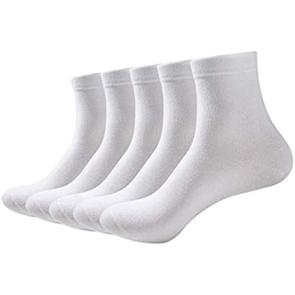 Dam Crew Socks Bambu strumpa Casual Quarter Andas Luktbeständig Strumpa 5 Par (vit)
