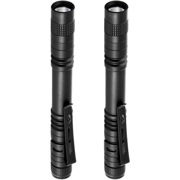 Mini LED Lommelygte, 2 STK Arbejdslampe, 200 Lumen Pen Lommelygte Bærbar Vandtæt Lommelygte til DIY, Arbejde og Nødlys, 2*AAA Batterier