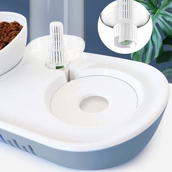2 i 1 - Vand- og madskål - Automatisk vanddispenser med madskål - Madskål til katte med holder