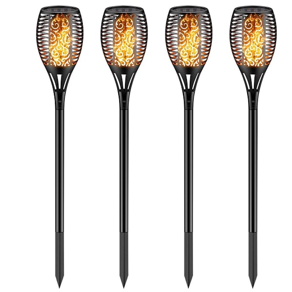 Solcellelamper 33 LED 72cm Flammende Lys Udendørs Haveindretning - 4 Pak