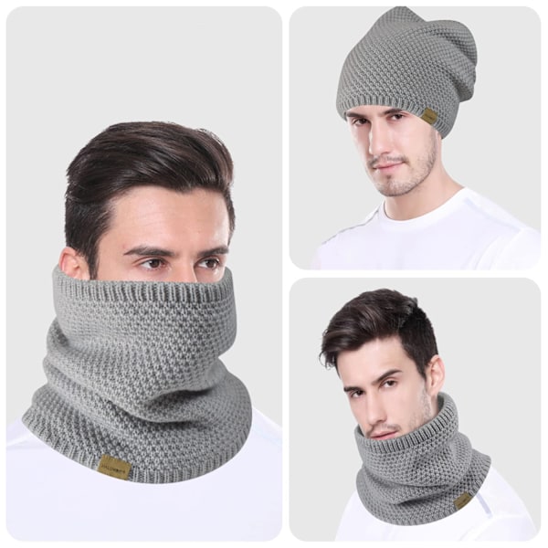 Vintertubhalsduk, loopscarf, rund halsduk, tjock fleecehalsvärmare, fodrad, mjuk termisk halsrör, halsduk, halsvärmare för män och kvinnor,