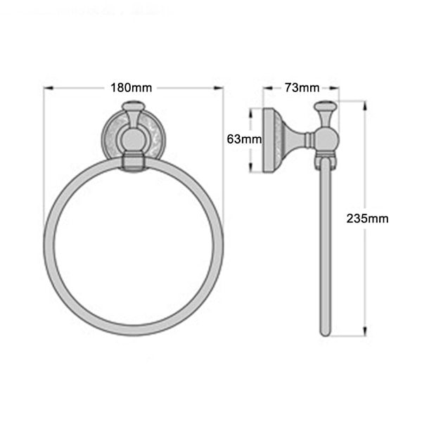 Antik messing håndklædering retro håndklædeholder hardware vedhæng håndklæde hængende ring til badeværelse rustfri
