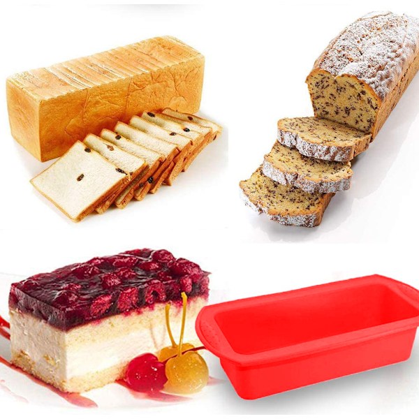 2 stk. silikone brødform non-stick silikonebageform Nem frigørelse og bageform til hjemmelavede kager, brød, farsbrød og quiche