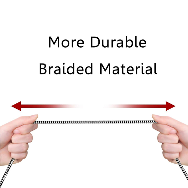 USB C Kabel Hurtig Opladning 3A 5-pakke (1/2/3 m) Nylon Flettet USB Type C Kabel Hurtig Opladningsledning.