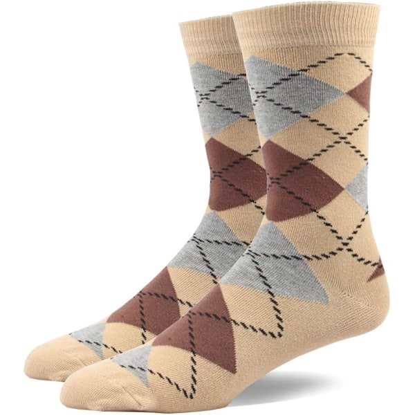 Herrestrømper Store Størrelser 6-pak Argyle Stribet Mørk Farve Klassisk Stil 10 11 12 13 14 15 16