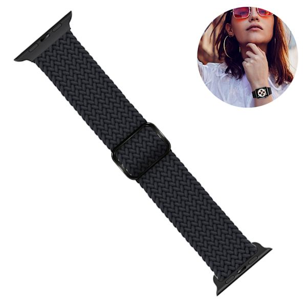Stretchig rem kompatibel med Apple Watch-band, justerbar stretchig flätad elastisk väv nylon kvinnor män för iWatch-serien