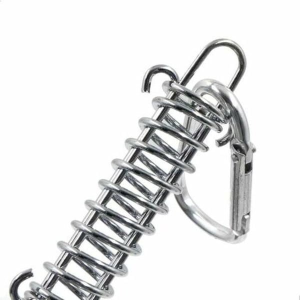 Loop Fjærspennings Blindfeste - Solseilfester Rustfritt Stål Tilbehør med 4 Spiralformede Fjærer 8 Karabinkroker for Telt Markiser Camping, 4 Stk