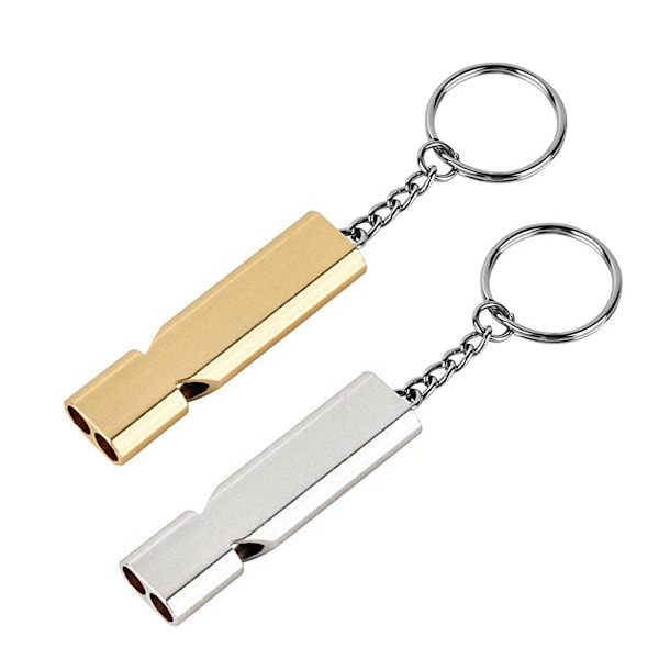 2-pack visselpipor, nödvisselpipa, idrottslektioner, visselpipa med nyckelring för skola, gym, utomhus, camping, fiske, vandring, jakt, överlevnad,