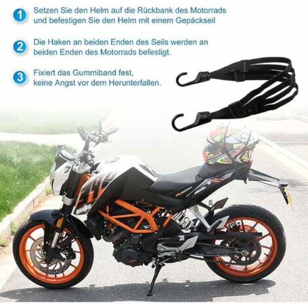 2 st bagageremmar med dubbelkrok för cykel motorcykel, elastisk bagagehållare med justerbar spännare, platt spännare med krokar tillbehör för