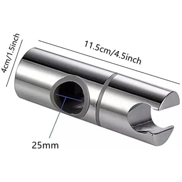 Nicoone Justerbar bruseholder i ABS til standard 25 mm rund brusestang