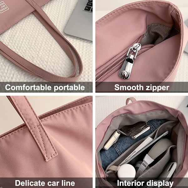 Modetaske til pendling, tote taske, canvas taske, vandtæt nylon taske