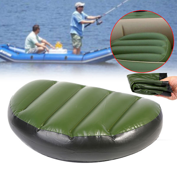 Högkvalitativ PVC grön fiskebåt uppblåsbar kudde båtsäte för utomhuscamping