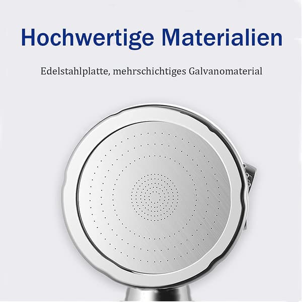 Brusehoved, højtryks håndbruser med 3 højtryksdyser og vandafvisende snavs, universalbruser, forkromet (version med stopfunktion)