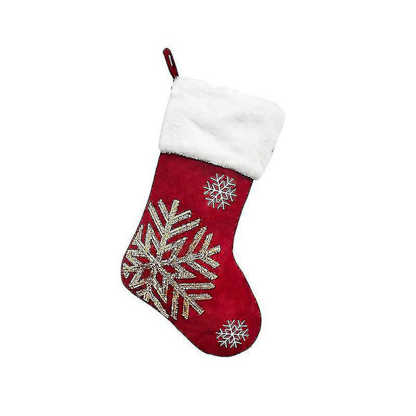 Julklappssäckar med älgmotiv i flanell, broderade julstrumpor, julklappar, julhängen