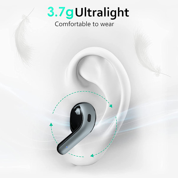 Bluetooth-hörlurar True Wireless Earbuds LED-strömdisplay Hörlurar med trådlöst laddningsfodral In-Ear-hörlurar med mikrofon