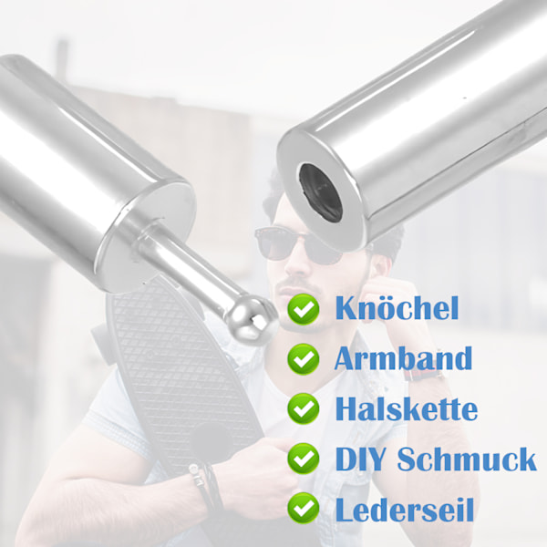 Sølv Snore Endestykker Kæde Lås Spænde, Pakke med 12 DIY Tønde Skrue Låse til Læder Reb Halskæde Armbånd Slide Spænde (Sølv 3 mm)