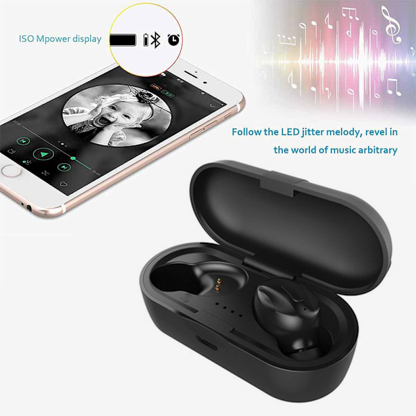 Bluetooth 5.0 -kuulokkeet, aidosti langattomat nappikuulokkeet mikrofonilla, TWS in Ear -urheiluminikuulokkeet, HiFi-stereoääni kannettavalla latauskotelolla