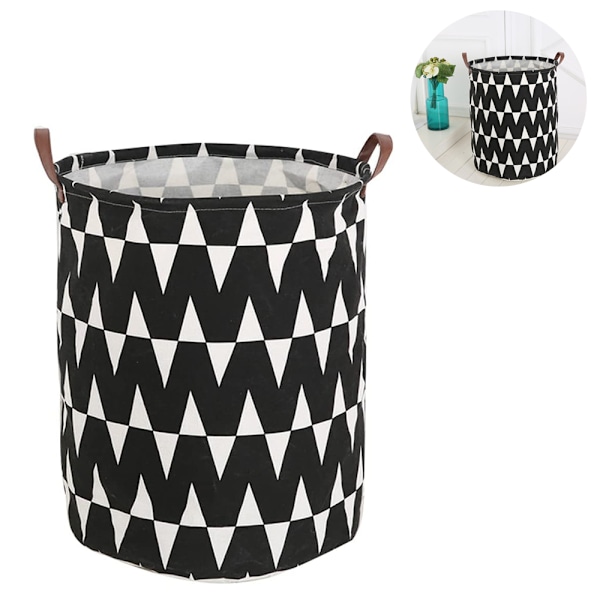 Tvättkorg, hopfällbar tvättkorg, stor leksakskorg, 62L, hopfällbar korg, bomull för kläder, leksaker, vardagsrum, tvätt, tallmönster, 50 x 40