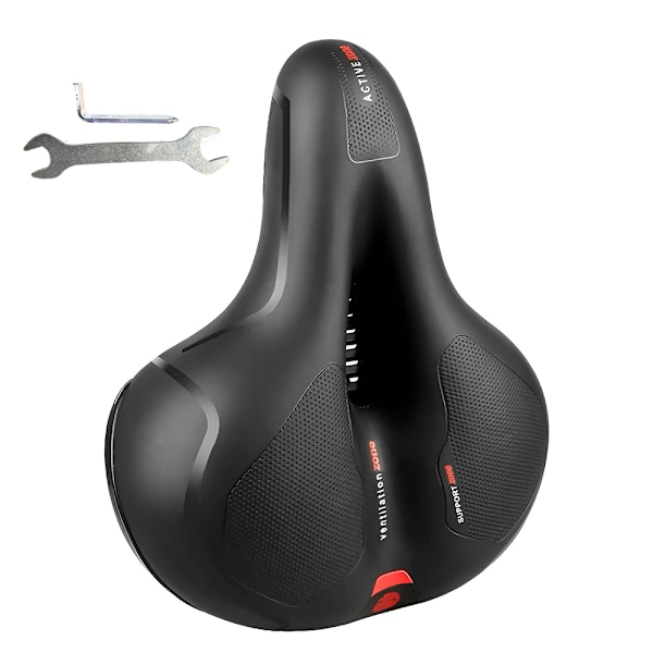 Komfortabel sykkelsete, sykkelsete med dobbel fjærdemping, ergonomisk sykkelsete, sykkelsete for menn til terrengsykling